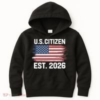 U.S. CITIZEN EST 2026 American Flag Kids Hoodie thumb 0