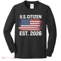 U.S. CITIZEN EST 2026 American Flag Kids Long Sleeve Shirt thumb 0