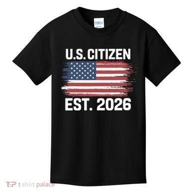 U.S. CITIZEN EST 2026 American Flag Kids T-Shirt