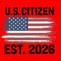 U.S. CITIZEN EST 2026 American Flag Santa Hat thumb 1