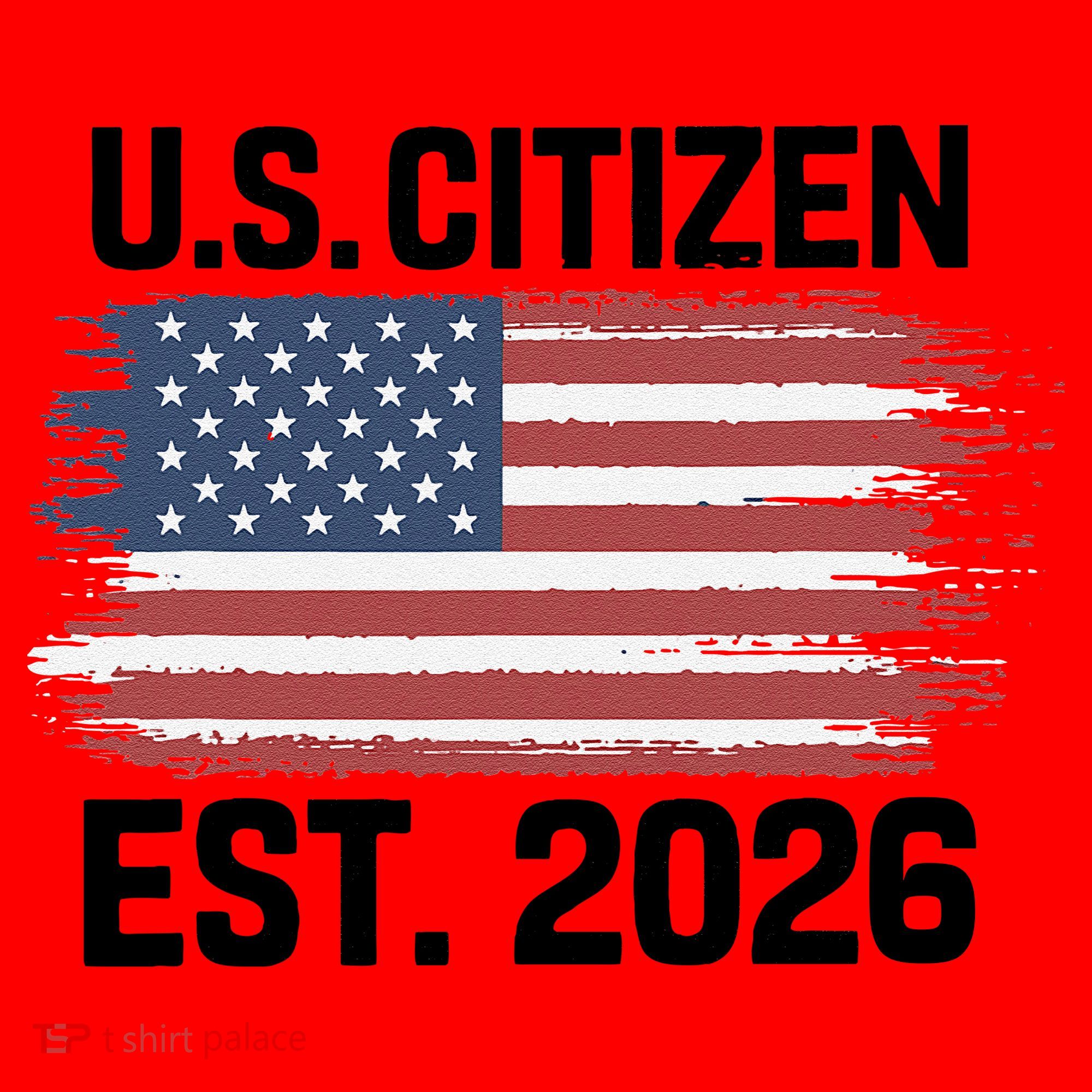 U.S. CITIZEN EST 2026 American Flag Santa Hat