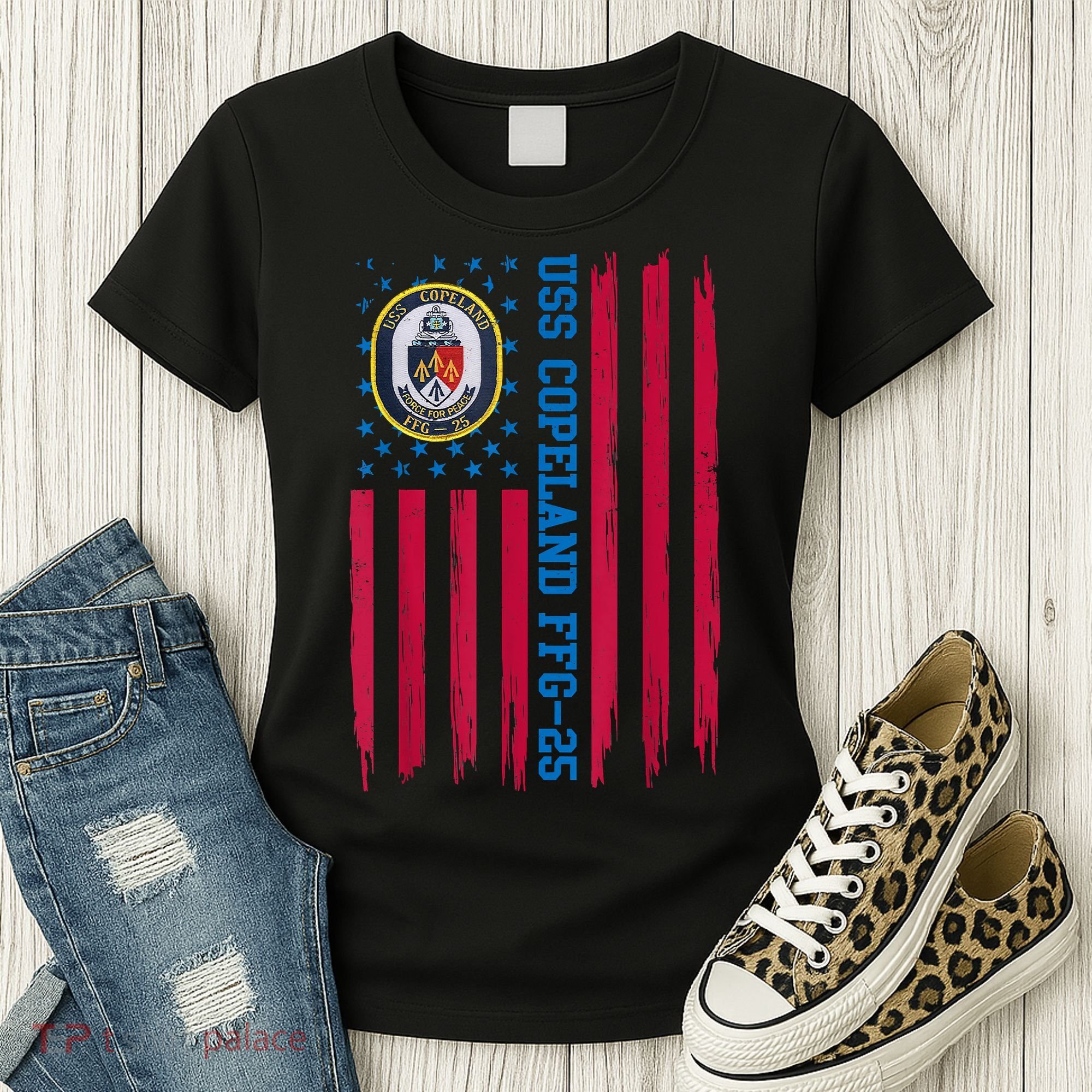USS Copeland FFG25 Guided Missile Frigates Ship Veteran Women's T-Shirt
