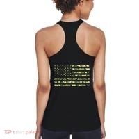 USA Camo Flag United States Of America Army Military Front & Back Women's Tank Top thumb 1