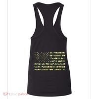 USA Camo Flag United States Of America Army Military Front & Back Women's Tank Top thumb 4