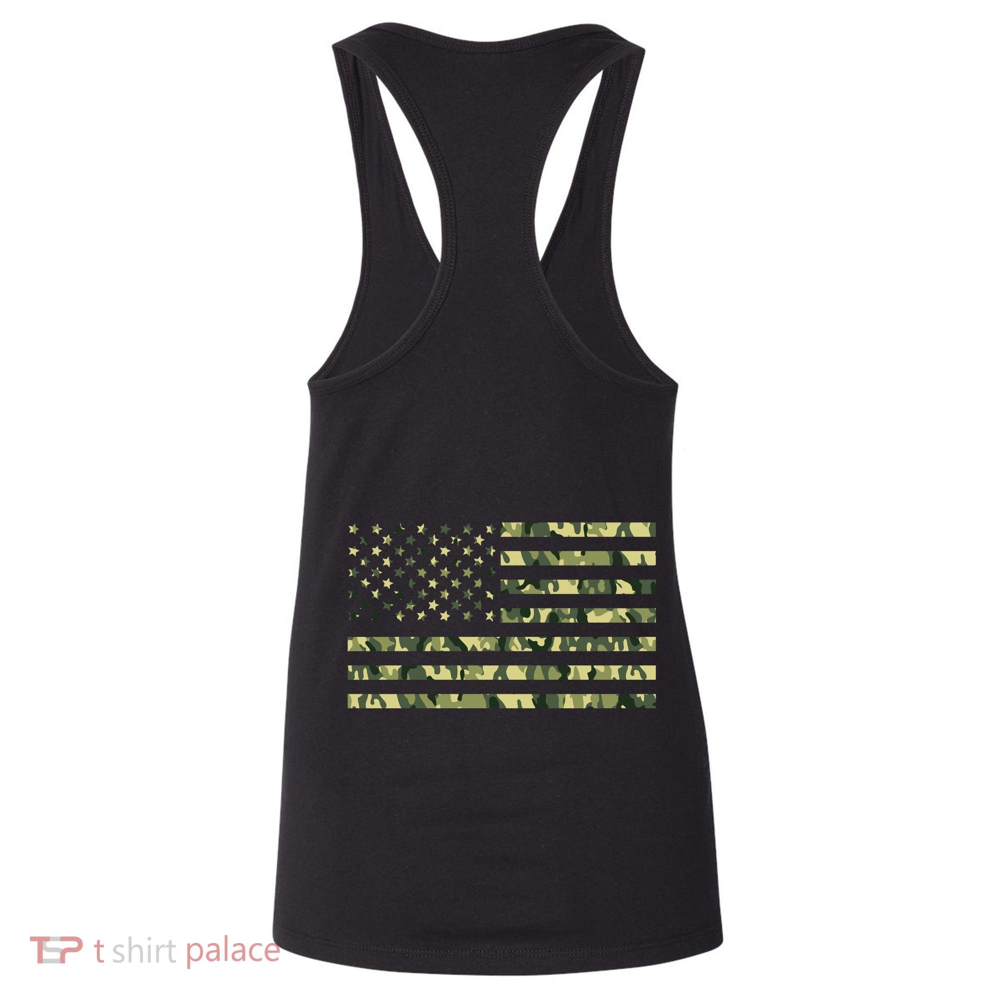USA Camo Flag United States Of America Army Military Front & Back Women's Tank Top