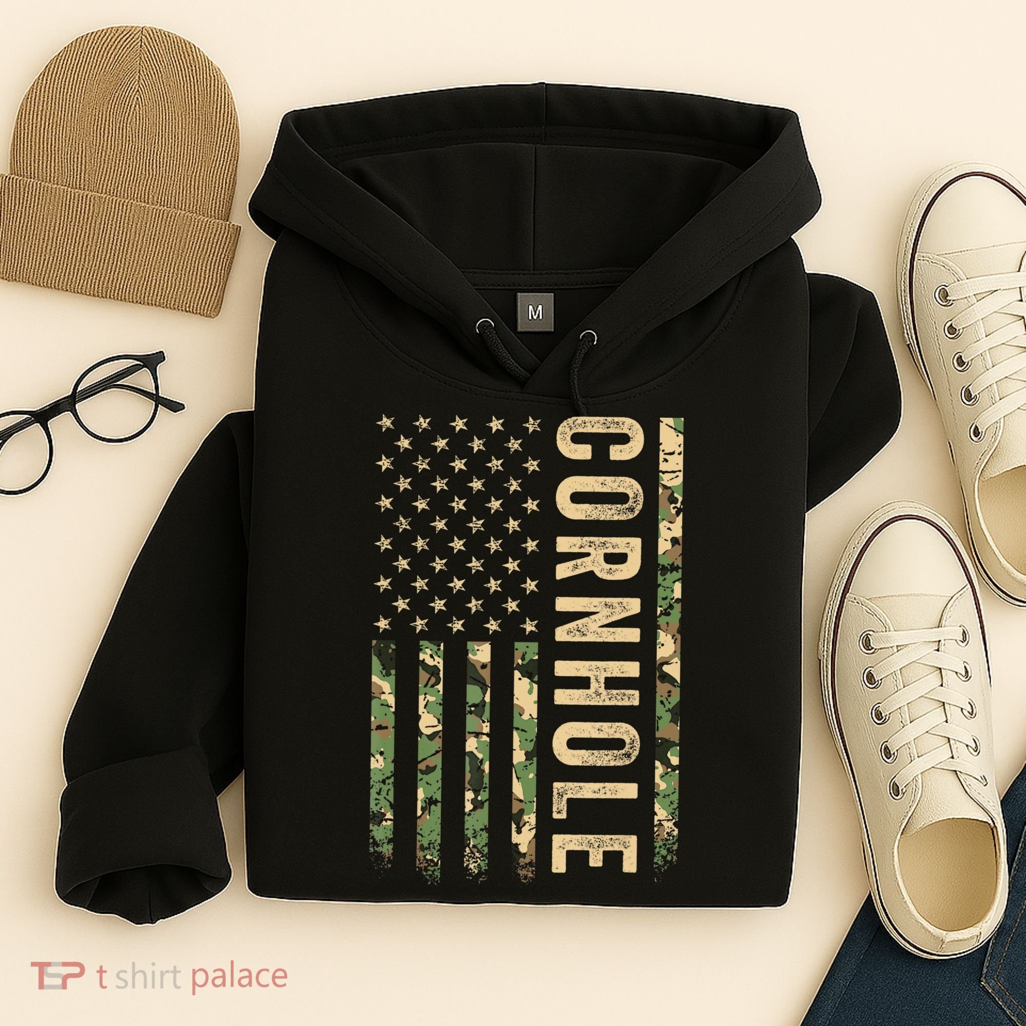 Usa Cornhole Flag Hoodie