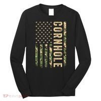 Usa Cornhole Flag Long Sleeve Shirt thumb 0