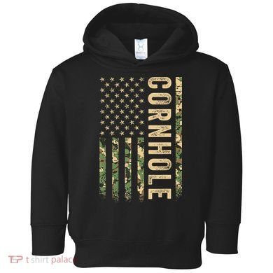 Usa Cornhole Flag Toddler Hoodie