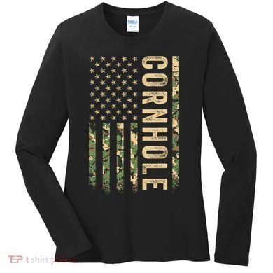 Usa Cornhole Flag Women's Long Sleeve Shirt