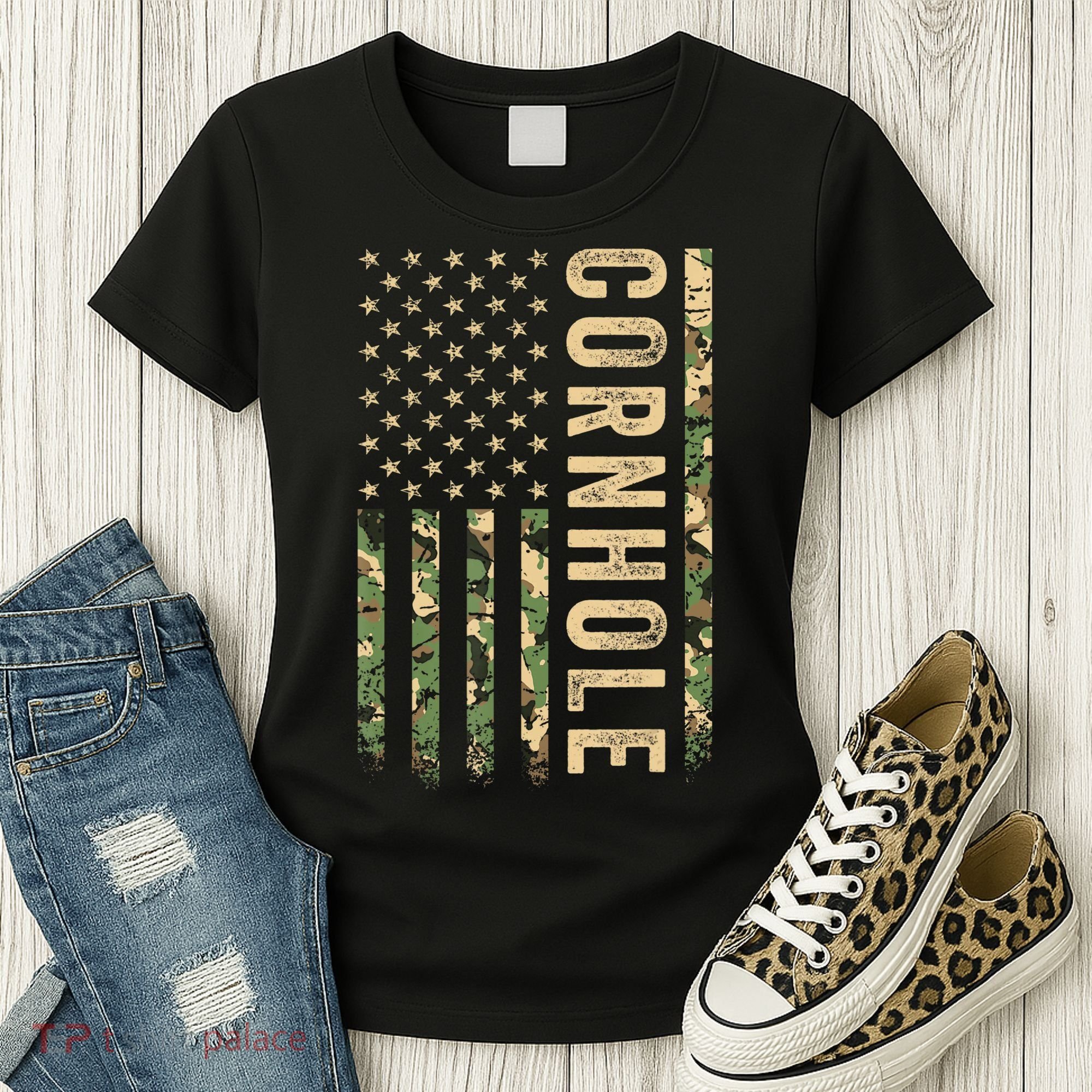 Usa Cornhole Flag Women's T-Shirt