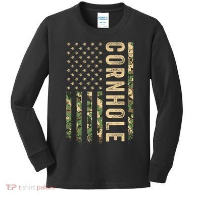 Usa Cornhole Flag Kids Long Sleeve Shirt