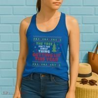 Ugly Christmas Funny Tree Isn't The Only Thing Getting Lit Gift Women's Tank Top thumb 2