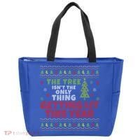Ugly Christmas Funny Tree Isn't The Only Thing Getting Lit Gift Tote Bag thumb 0