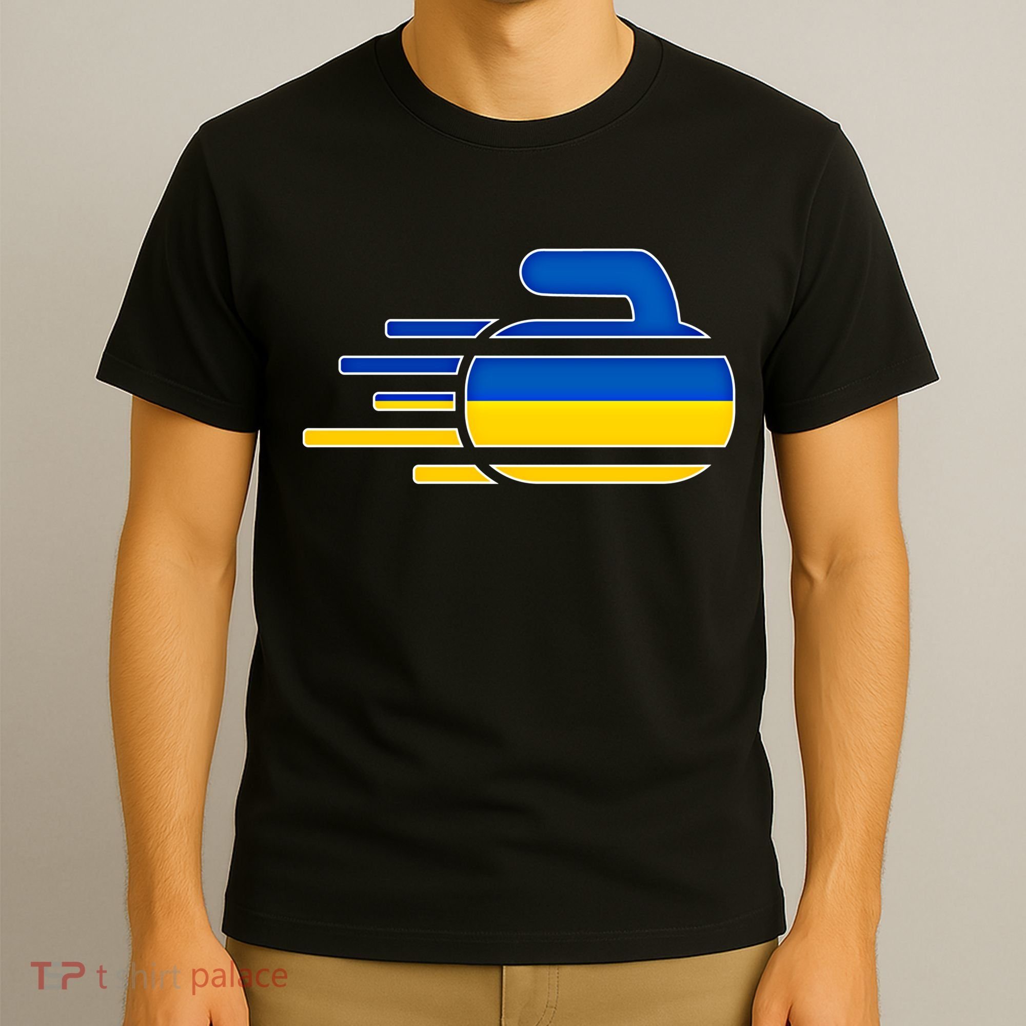 Ukraine Curling Fans Jersey Ukrainian Curlers Winter Sports Meaningful Gift T-Shirt
