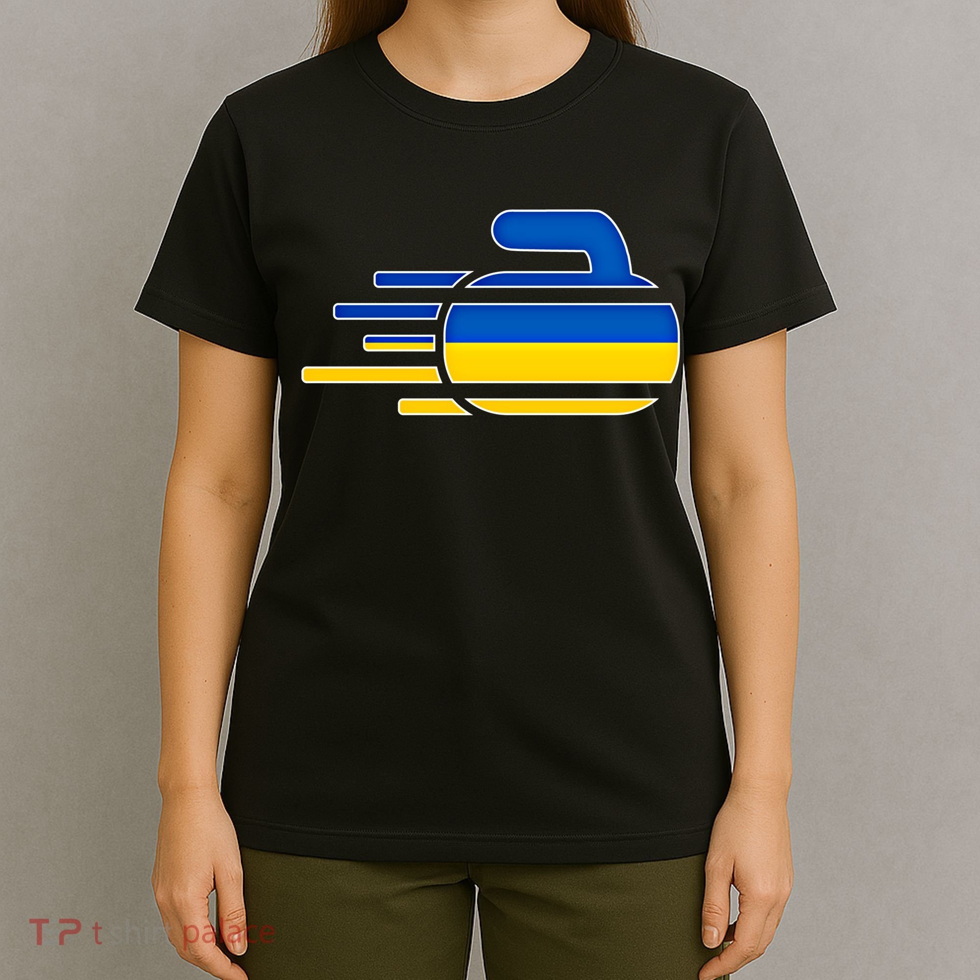 Ukraine Curling Fans Jersey Ukrainian Curlers Winter Sports Meaningful Gift T-Shirt