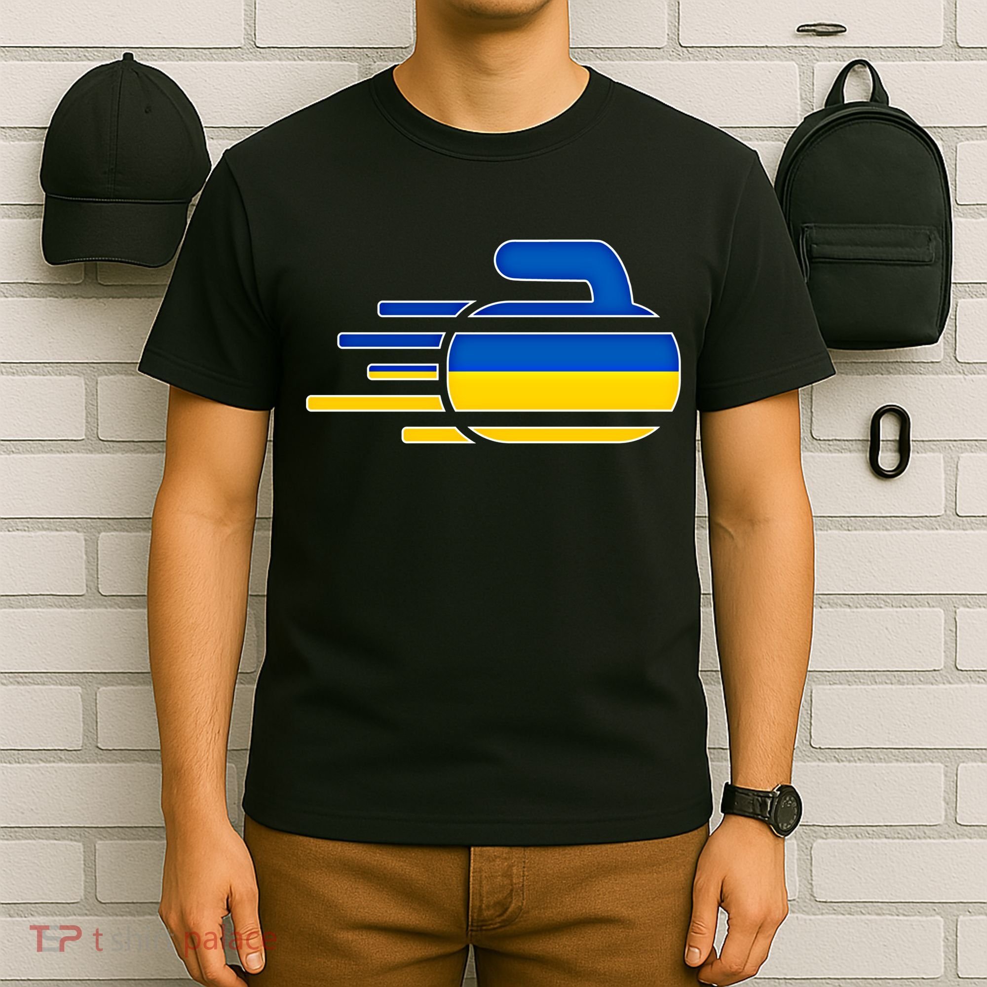 Ukraine Curling Fans Jersey Ukrainian Curlers Winter Sports Meaningful Gift T-Shirt