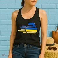 Ukraine Curling Fans Jersey Ukrainian Curlers Winter Sports Meaningful Gift Women's Tank Top thumb 2