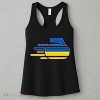 Ukraine Curling Fans Jersey Ukrainian Curlers Winter Sports Meaningful Gift Women's Tank Top thumb 3
