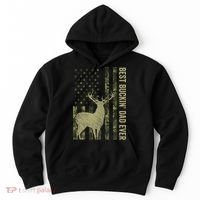 USA Camo Flag Best Buckin Dad Ever Deer Hunting Fathers Day Hoodie thumb 0