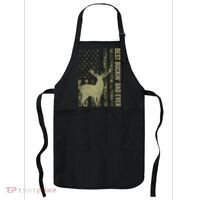 USA Camo Flag Best Buckin Dad Ever Deer Hunting Fathers Day Apron thumb 0
