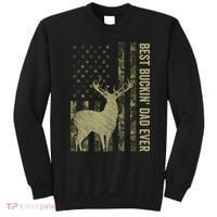 USA Camo Flag Best Buckin Dad Ever Deer Hunting Fathers Day Sweatshirt thumb 0