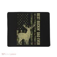 USA Camo Flag Best Buckin Dad Ever Deer Hunting Fathers Day Mousepad thumb 0