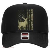 USA Camo Flag Best Buckin Dad Ever Deer Hunting Fathers Day Hat thumb 0
