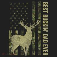 USA Camo Flag Best Buckin Dad Ever Deer Hunting Fathers Day Hat thumb 2