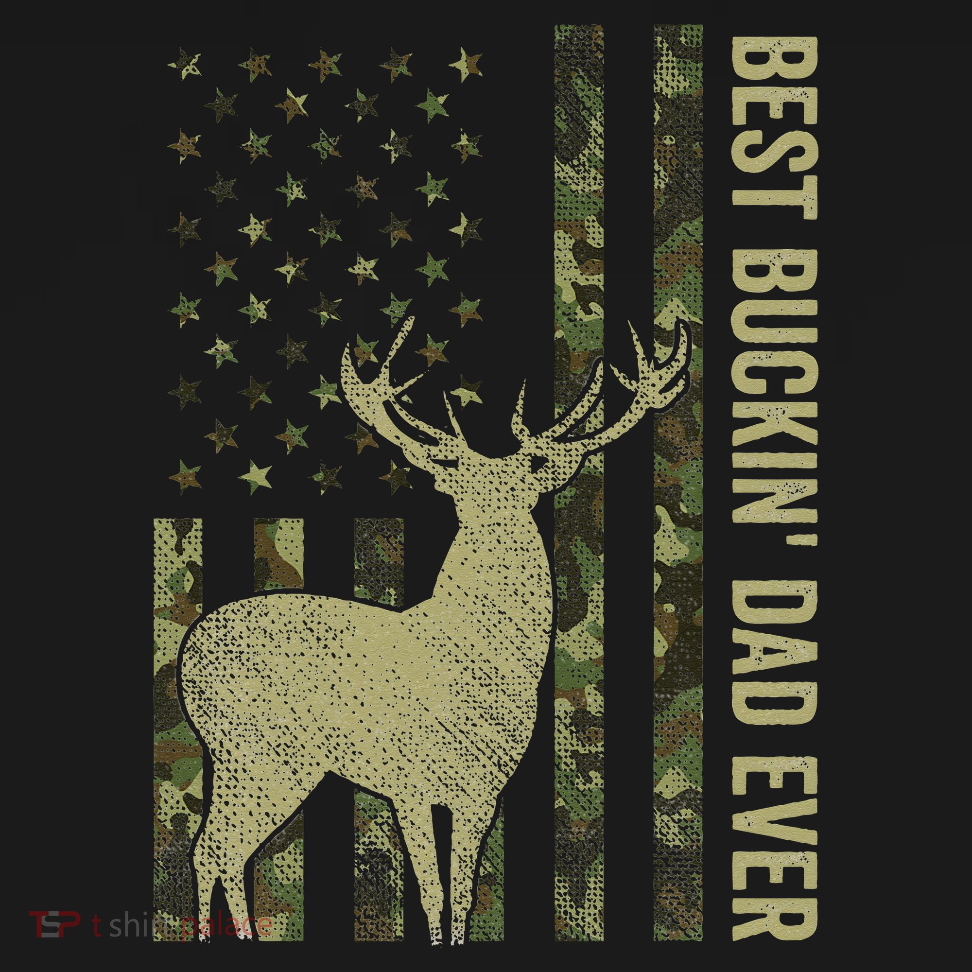 USA Camo Flag Best Buckin Dad Ever Deer Hunting Fathers Day Visor
