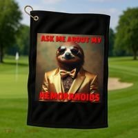 Unhinged Cringe Funny Hemorrhoids Inappropriate Embarrassing Golf Towel thumb 1