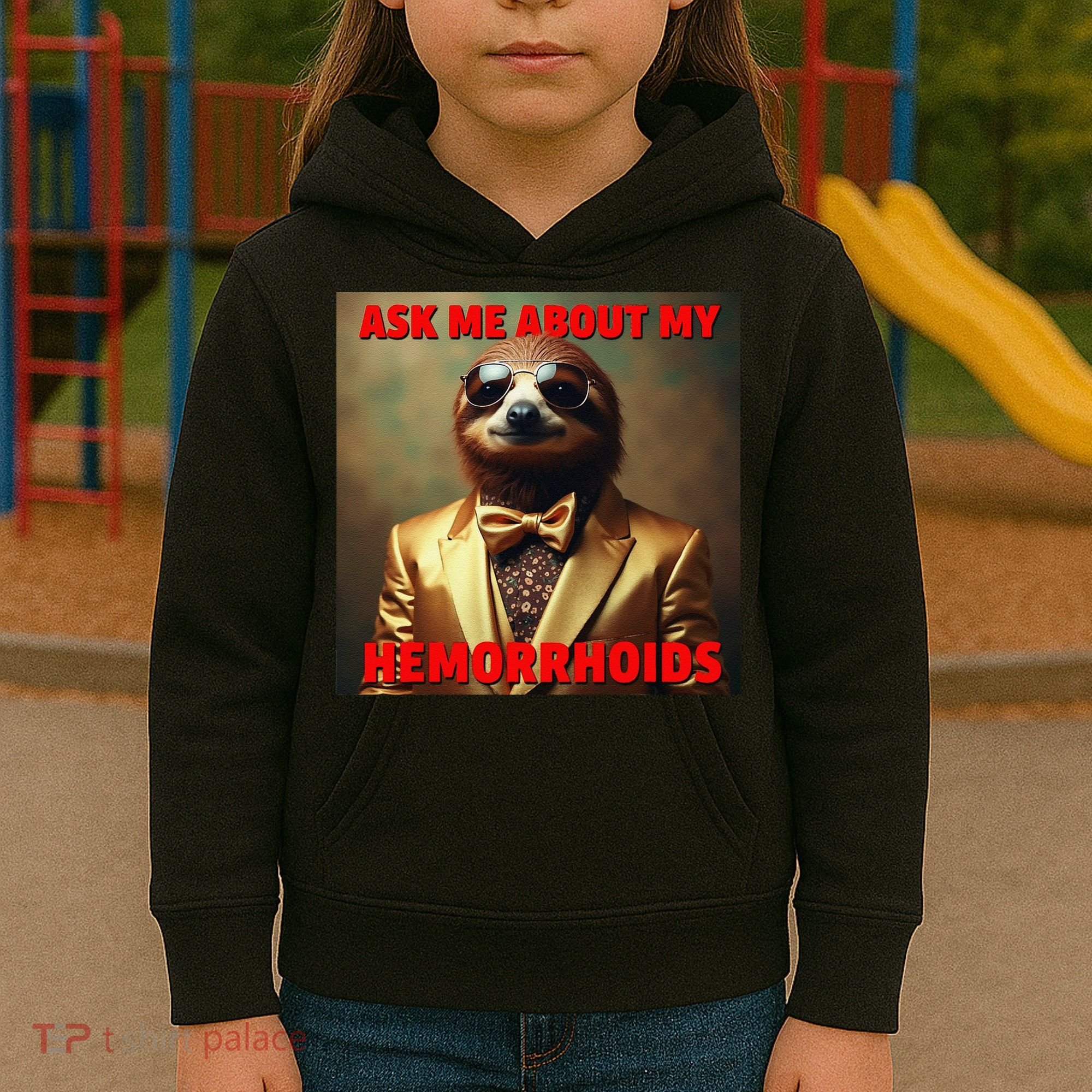 Unhinged Cringe Funny Hemorrhoids Inappropriate Embarrassing Kids Hoodie