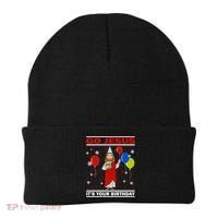 Ugly Christmas Gift Go Jesus Its Your Birthday Jesus Gift Beanie thumb 0