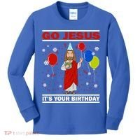 Ugly Christmas Gift Go Jesus Its Your Birthday Jesus Gift Kids Long Sleeve Shirt thumb 0