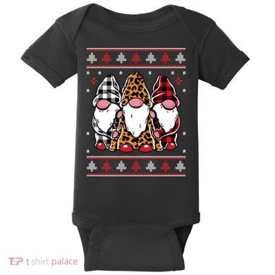 Ugly Christmas Gnomes Baby Bodysuit