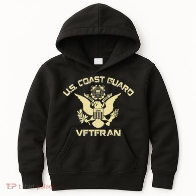 U.S. Coast Guard Veteran Eagle Vintage Veterans Day Kids Hoodie