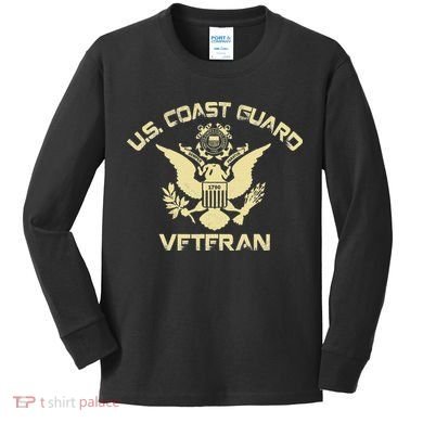 U.S. Coast Guard Veteran Eagle Vintage Veterans Day Kids Long Sleeve Shirt