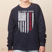 Us Coast Guard Veteran Uscg American Flag Women's Sweatshirt thumb 0