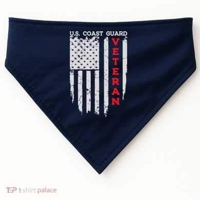 Us Coast Guard Veteran Uscg American Flag USA-Made Doggie Bandana