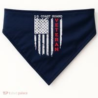 Us Coast Guard Veteran Uscg American Flag USA-Made Doggie Bandana thumb 0