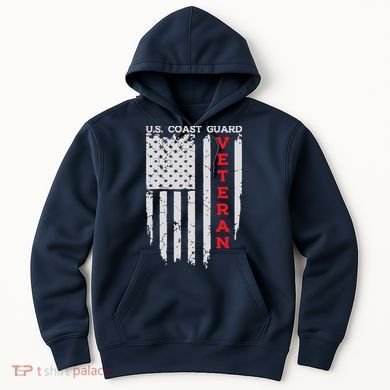 Us Coast Guard Veteran Uscg American Flag Hoodie
