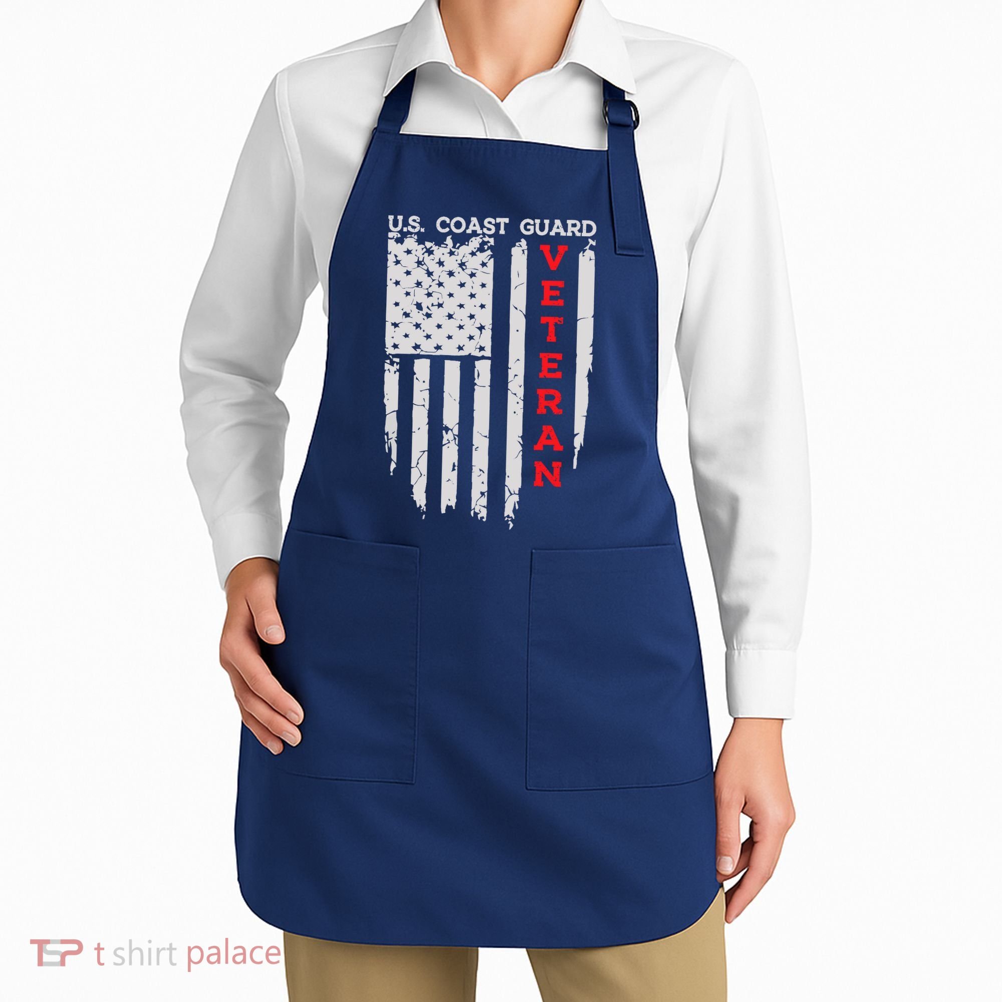 Us Coast Guard Veteran Uscg American Flag Apron