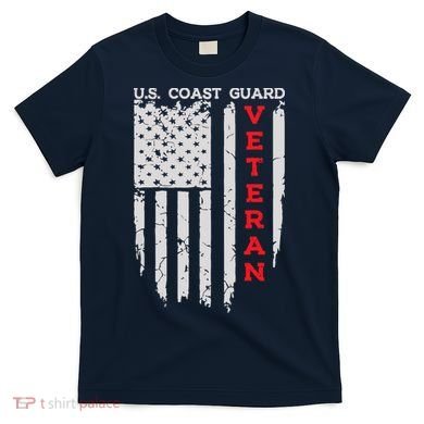 Us Coast Guard Veteran Uscg American Flag T-Shirt