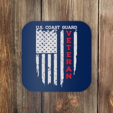 Us Coast Guard Veteran Uscg American Flag Coaster