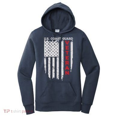 Us Coast Guard Veteran Uscg American Flag Women's Hoodie