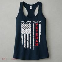 Us Coast Guard Veteran Uscg American Flag Women's Tank Top thumb 3
