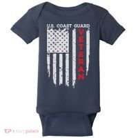 Us Coast Guard Veteran Uscg American Flag Baby Bodysuit thumb 0