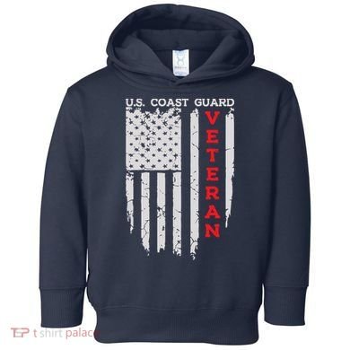 Us Coast Guard Veteran Uscg American Flag Toddler Hoodie