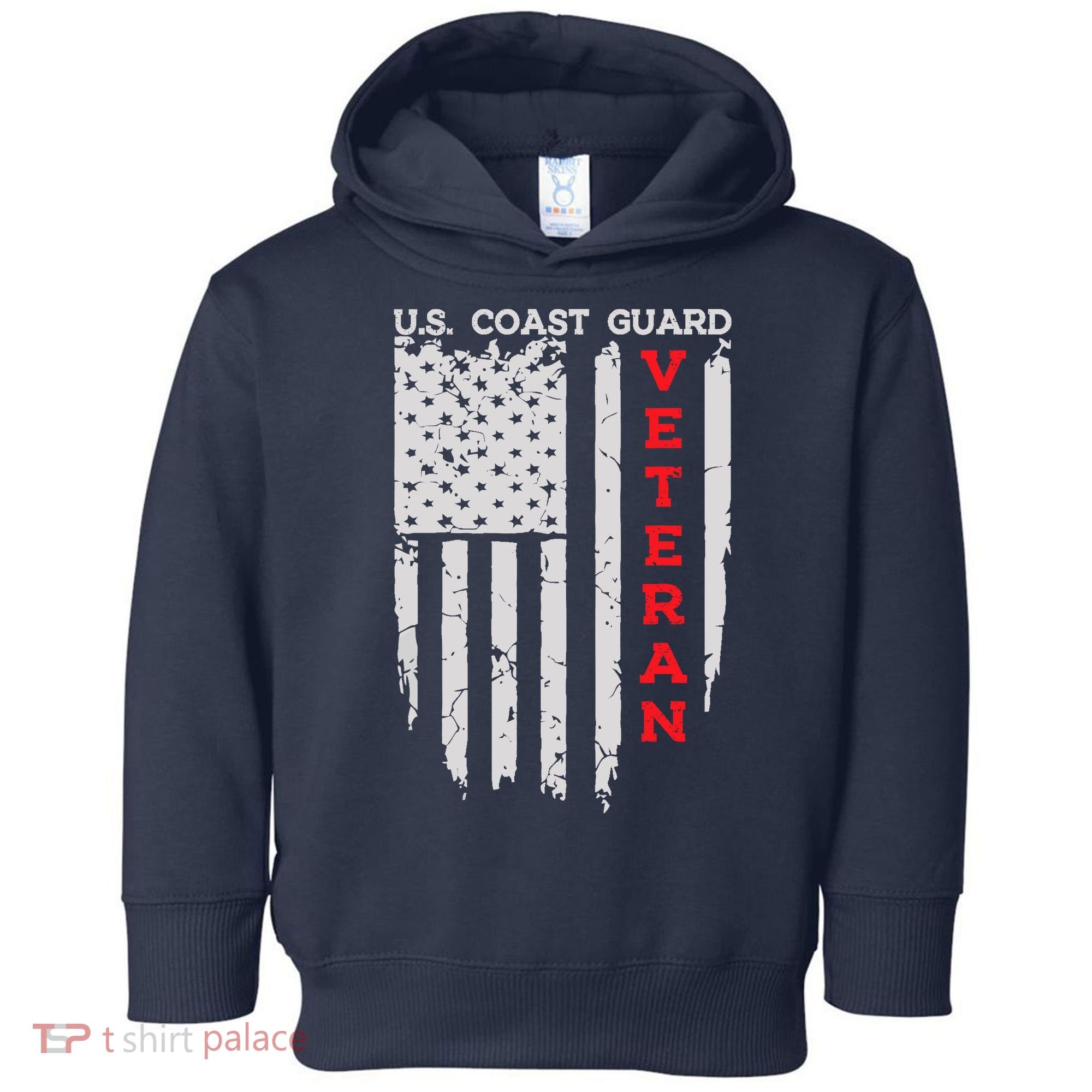 Us Coast Guard Veteran Uscg American Flag Toddler Hoodie