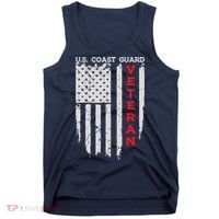 Us Coast Guard Veteran Uscg American Flag Tank Top thumb 0