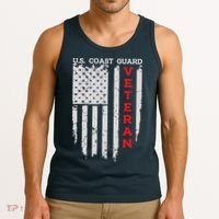 Us Coast Guard Veteran Uscg American Flag Tank Top thumb 3